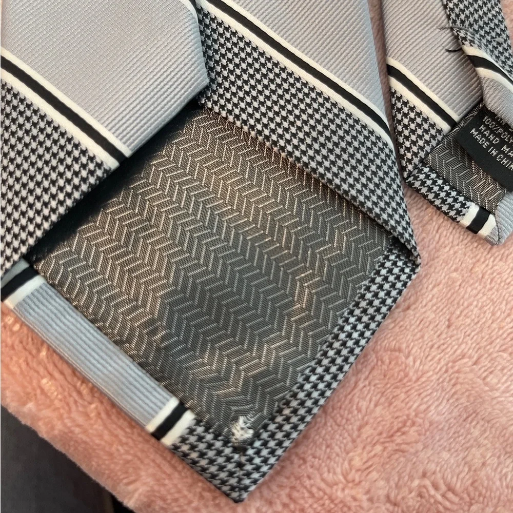 George Classic Black and Gray Striped Tie